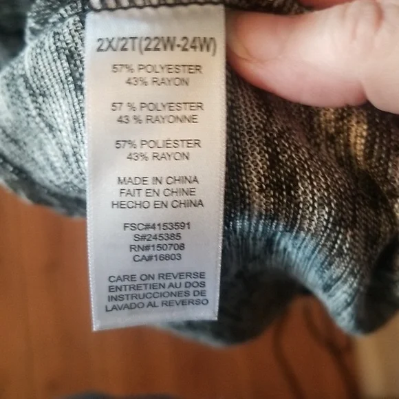 Signature Weekend Grey Cardigan 2X - Picture 2 of 5